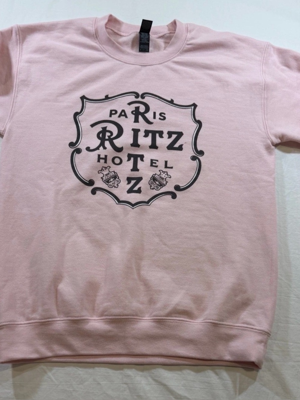 Paris Ritz Hotel Sweatshirt Pink Crewneck Size S